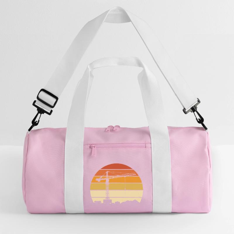 Crane Operator Retro Design – Construction Site & Construction Crane Recycled Duffel Bag