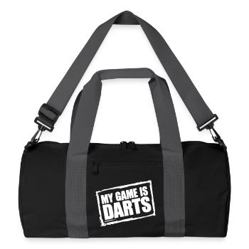 Sweat à capuche et t-shirt amusants de fléchettes pour les vrais fans de fléchettes - Sac de sport recyclé - noir/gris graphite - Devant
