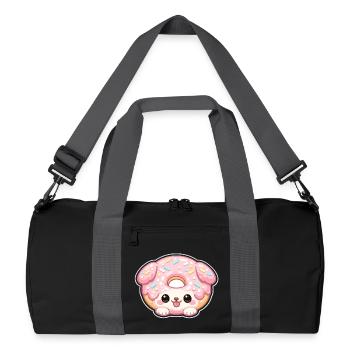 Kawaii Donut-Puppy Pink - Recycelte Duffel Bag - Schwarz/Graphitgrau - Vorne