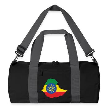 Äthiopien Power Rasta Reggae Rastafari Roots  - Recycelte Duffel Bag - Schwarz/Graphitgrau - Vorne
