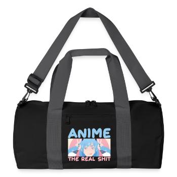 Anime The Real Shit Kawaii Girl Graphic - Recycled Duffel Bag - black/graphite grey - Front