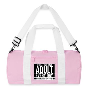 Being A Functional Adult Every Day Seems Excessive - Recycled Duffel Bag - pink/white - Front