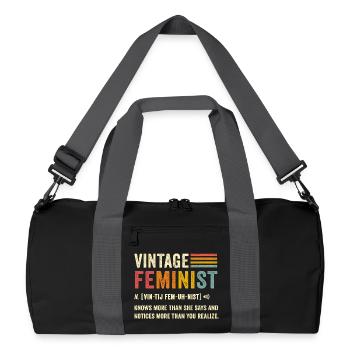 Feminist Definition Vintage - Recycled Duffel Bag - black/graphite grey - Front
