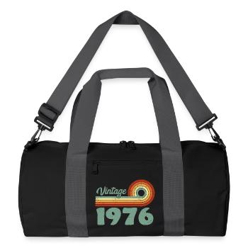 Vintage 1976 Retro Mountain Birthday 1976 - Recycled Duffel Bag - black/graphite grey - Front