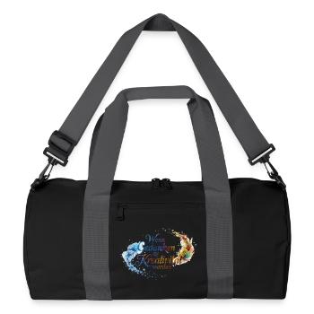 Wenn Gedanken zu Kreativität werden - Schriftzug - Recycelte Duffel Bag - Schwarz/Graphitgrau - Vorne
