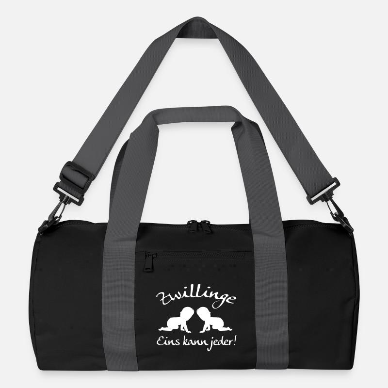 Twins, one can anyone! - Recycled Duffel Bag - black/graphite grey
