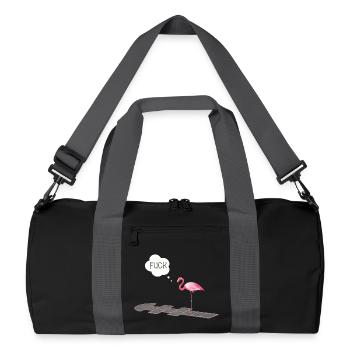 Flamingo with a problem - Recycled Duffel Bag - black/graphite grey - Front