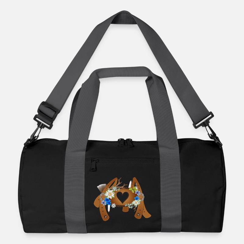 geschmückter Quersteg bei Lederhose Hosenträgern Recycelte Duffel Bag