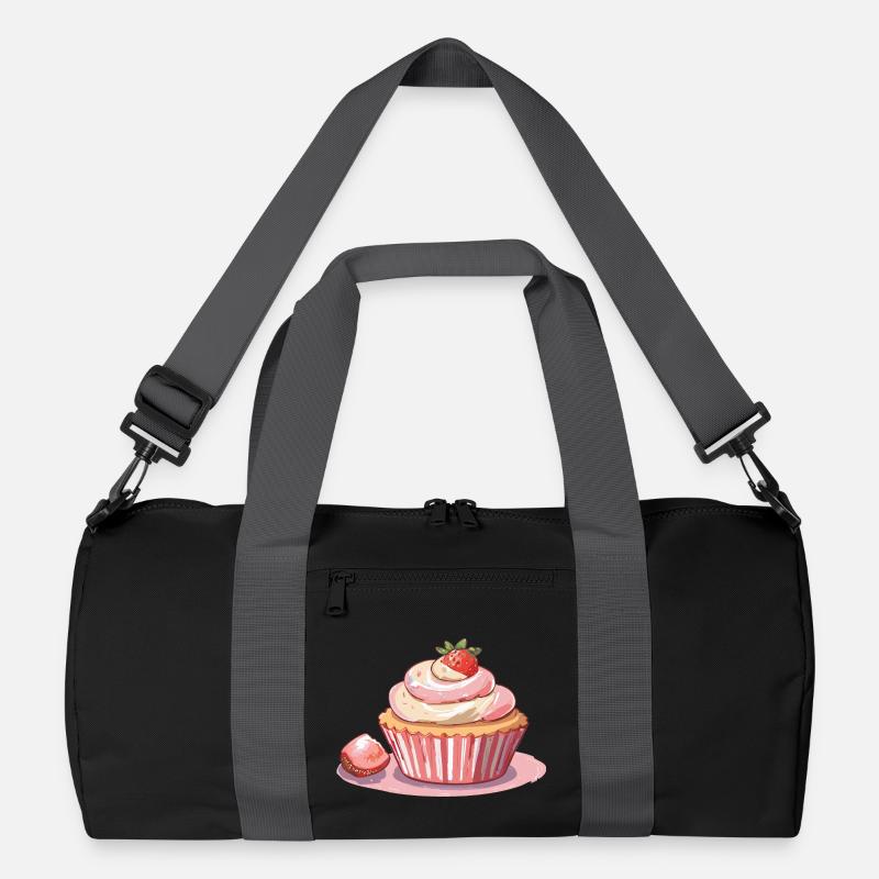 Cupcake Strawberry Recycelte Duffel Bag