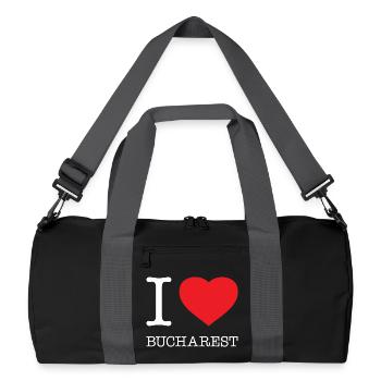 I LOVE BUCHAREST Bukarest Romania Rumänien - Recycled Duffel Bag - black/graphite grey - Front