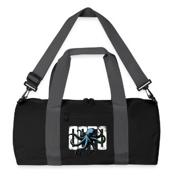 Stylized Octopus - Recycled Duffel Bag - black/graphite grey - Front