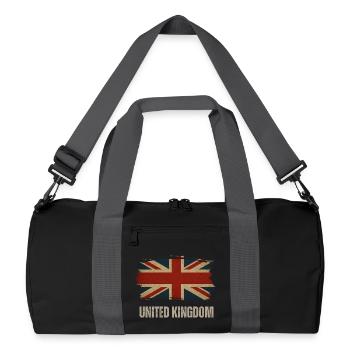 Flag of the United Kingdom, British heritage - Recycled Duffel Bag - black/graphite grey - Front