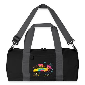 Bobfahrer Bobschlitten Zweierbob - Recycelte Duffel Bag - Schwarz/Graphitgrau - Vorne