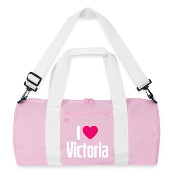 J’aime Victoria Coeur rose J’aime Victoria - Sac de sport recyclé - rose/blanc - Devant