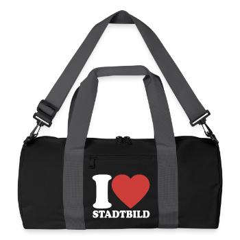 J’adore le paysage urbain - pour la diversité et la tolérance - Sac de sport recyclé - noir/gris graphite - Devant
