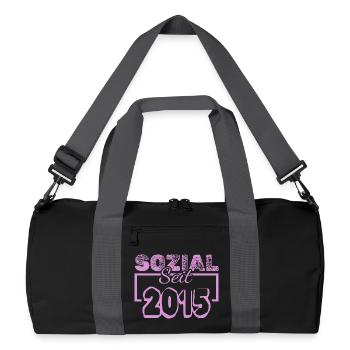 Sozial Seit 2013 Pink - Recycelte Duffel Bag - Schwarz/Graphitgrau - Vorne