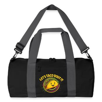 Allons Taco’bout It – Drôle de design de tacos - Sac de sport recyclé - noir/gris graphite - Devant