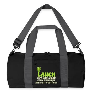 Gym POIREAUX AVEC TUYAU À PEINE DRESSÉ Drôle - Sac de sport recyclé - noir/gris graphite - Devant