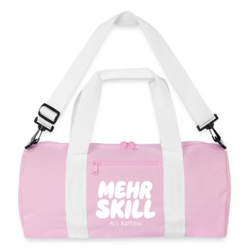 Mehr Skill als Koffein - Recycelte Duffel Bag - Rosa/Weiß - Vorne