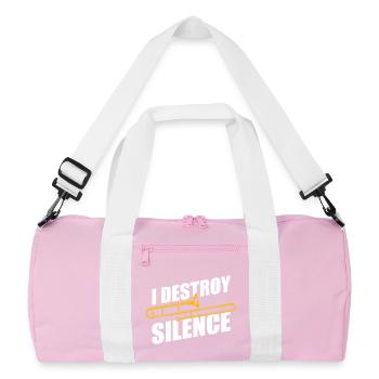 Destroy silence Posaune Posaunenspieler Posaunist - Recycelte Duffel Bag - Rosa/Weiß - Vorne