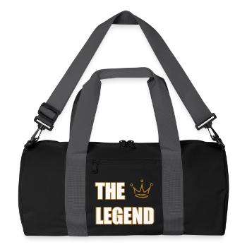 THE LEGEND – Bold Iconic Statement Design - Recycelte Duffel Bag - Schwarz/Graphitgrau - Vorne