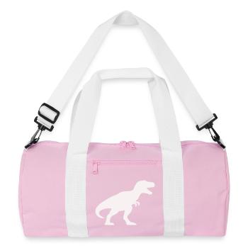 Dino Silhouette Tyrannosaurus Rex - Recycelte Duffel Bag - Rosa/Weiß - Vorne