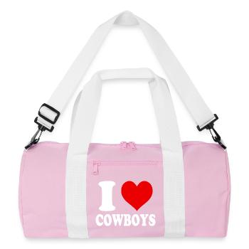 I Love Cowboys Divertente Spiritosa - Sac de sport recyclé - rose/blanc - Devant