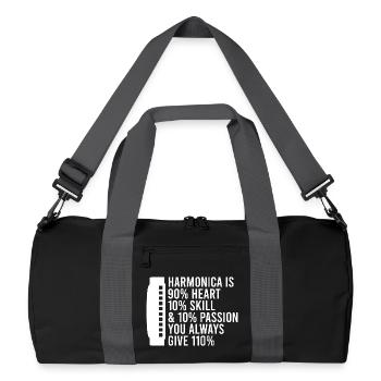 Harmonica Musican Heart Skill Passion Harmonica - Recycelte Duffel Bag - Schwarz/Graphitgrau - Vorne