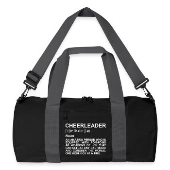 Cheerleader Begriffserklärung - Recycelte Duffel Bag - Schwarz/Graphitgrau - Vorne