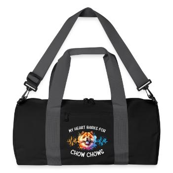 Chowchow Heart Line - Recycled Duffel Bag - black/graphite grey - Front