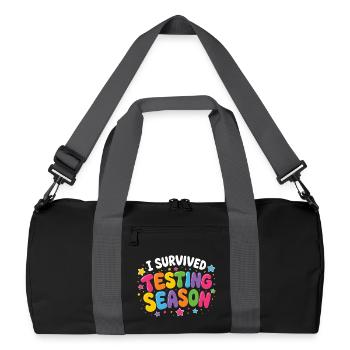 I survived the exam phase School Humor - Recycled Duffel Bag - black/graphite grey - Front