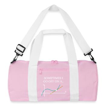 Sometimes I Go Off On A Tangent Funny Math  - Recycled Duffel Bag - pink/white - Front