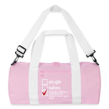 Mentally dating a celebrity (dark) - Sac de sport recyclé - rose/blanc - Devant