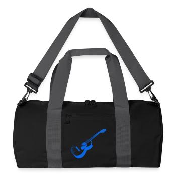 Artful Acoustic Guitar Print - Recycled Duffel Bag - black/graphite grey - Front
