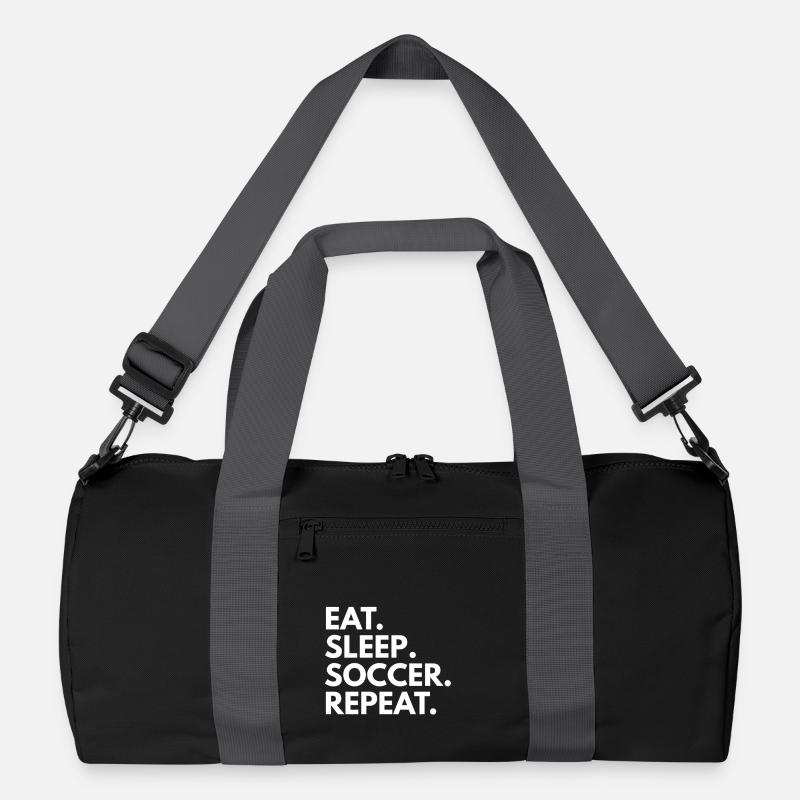 Eat. Sleep. Soccer. Repeat. - Recycelte Duffel Bag - Schwarz/Graphitgrau