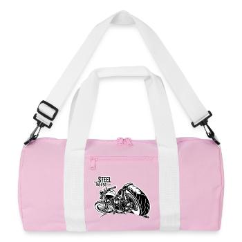 0894 STEEL HORSE - Recycled Duffel Bag - pink/white - Front