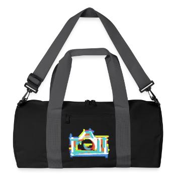 Colorful Vintage Abstract Art Painting Creative - Recycled Duffel Bag - black/graphite grey - Front