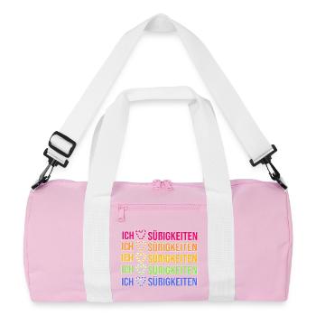 Naschkatzen Ich Liebe Süßigkeiten Nachspeise - Recycelte Duffel Bag - Rosa/Weiß - Vorne