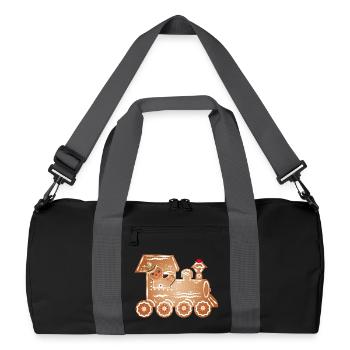 Gingerbread man comme conducteur de train dans le train en pain d’épices - Sac de sport recyclé - noir/gris graphite - Devant