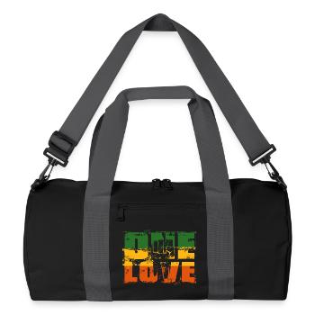One Love Rastafari Banner - Recycled Duffel Bag - black/graphite grey - Front