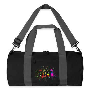 Kunst - abstrakte Farbflecken Design - Art - Recycelte Duffel Bag - Schwarz/Graphitgrau - Vorne
