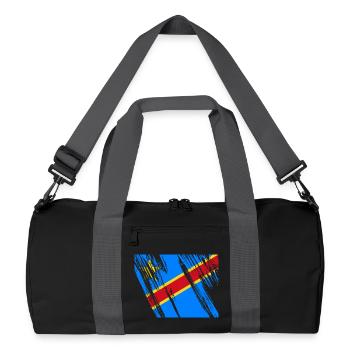 Kongo Flagge - Recycelte Duffel Bag - Schwarz/Graphitgrau - Vorne