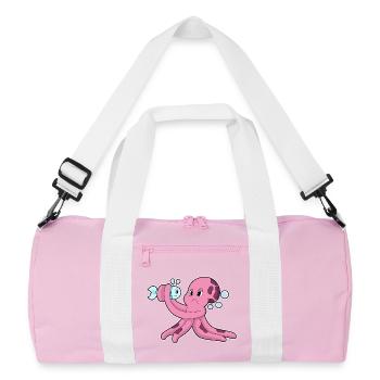 Poisson poulpe - Sac de sport recyclé - rose/blanc - Devant