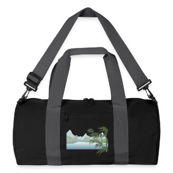 River landscape with palm leaves - Recycled Duffel Bag - black/graphite grey - Front