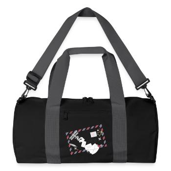 Cadre Airmail avec icône d’avion Letters & Mail - Sac de sport recyclé - noir/gris graphite - Devant