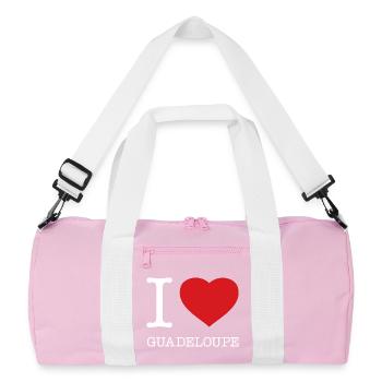 I LOVE GUADELOUPE - Recycled Duffel Bag - pink/white - Front