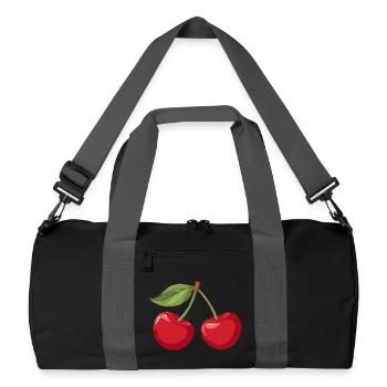 Vibrant Cherry Illustration - Recycled Duffel Bag - black/graphite grey - Front