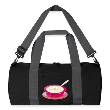 Rice pudding in a bright plate – a sweet treat motif - Recycled Duffel Bag - black/graphite grey - Front