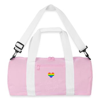 Regenbogen Herz Stolz LGBTQ Design - Recycelte Duffel Bag - Rosa/Weiß - Vorne