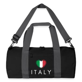Cœur avec drapeau italien, fierté italienne - Sac de sport recyclé - noir/gris graphite - Devant